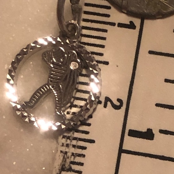 VTG Sterling Silver Person Diamond Cut Miniature Charm Bracelet Charm 14mm - Picture 4 of 4